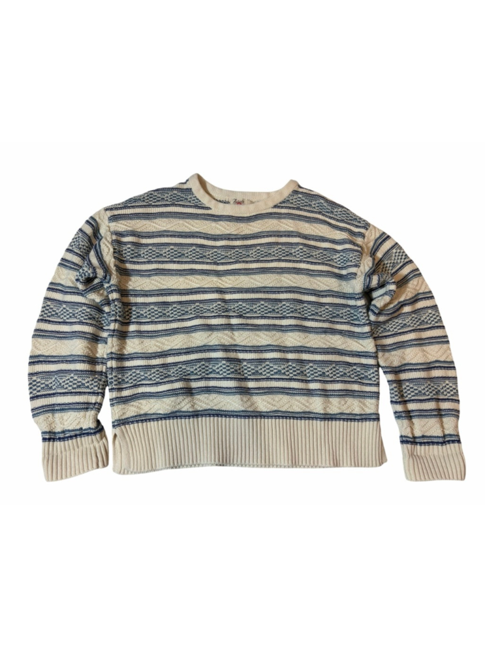 Faherty High Tide Sweater Bristol Bay Cotton Linen Fair Isle Coastal Grandpa